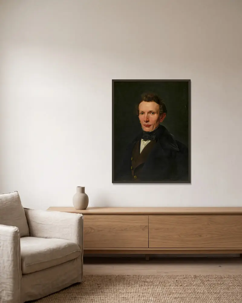 Herr von Bartsch, Ferdinand Georg Waldmüller v rámu na stěně