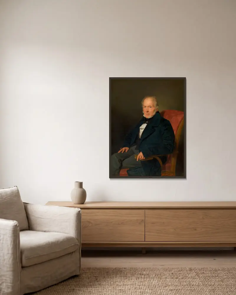 Johann Jakob Schwartz von Mohrenstern (Fabriksdirektor und Privatier) von Ferdinand Georg Waldmüller gerahmt an einer Wand