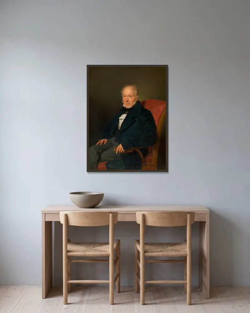 Johann Jakob Schwartz von Mohrenstern (Fabriksdirektor und Privatier) von Ferdinand Georg Waldmüller gerahmt an einer Wand