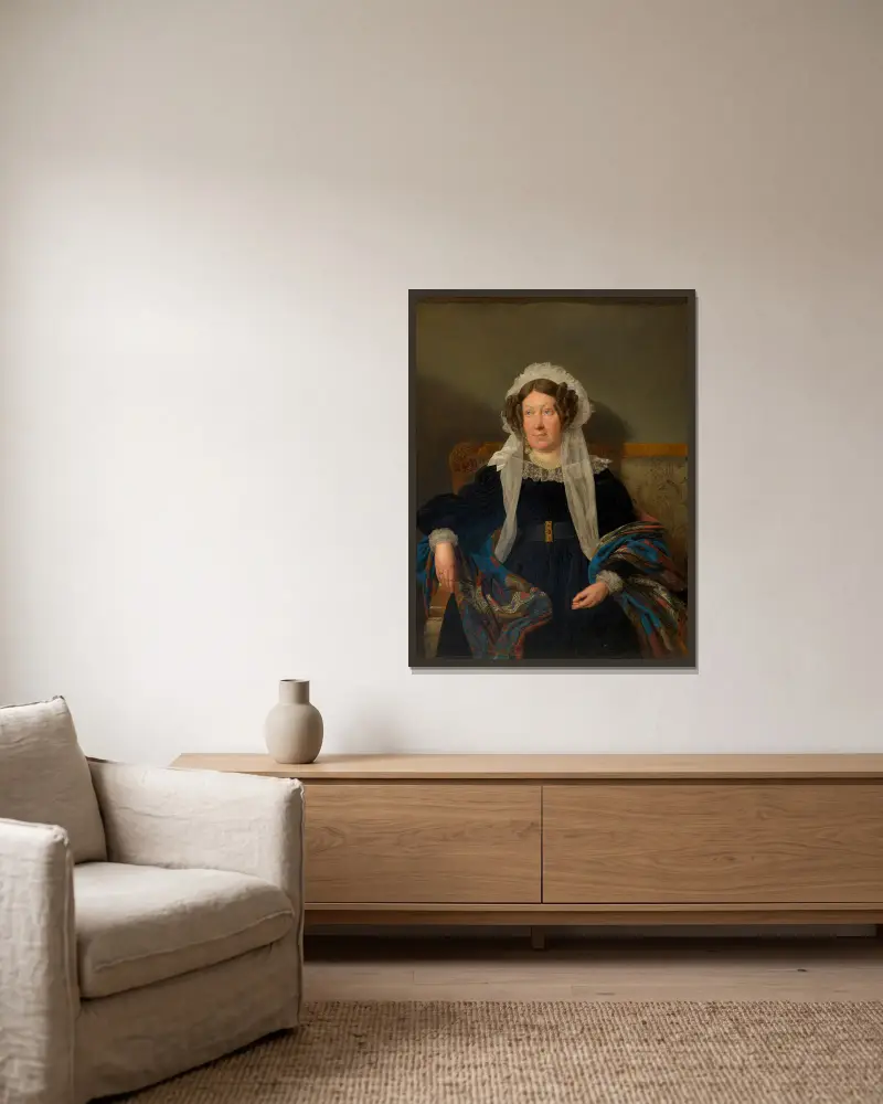 Josefine Schwartz von Mohrenstern, född vicomtesse Goupy de Quabeck av Ferdinand Georg Waldmüller inramad på en vägg