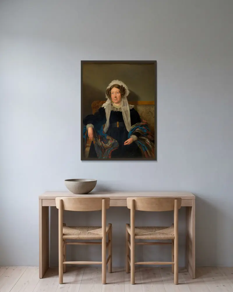 Josefine Schwartz von Mohrenstern, född vicomtesse Goupy de Quabeck av Ferdinand Georg Waldmüller inramad på en vägg