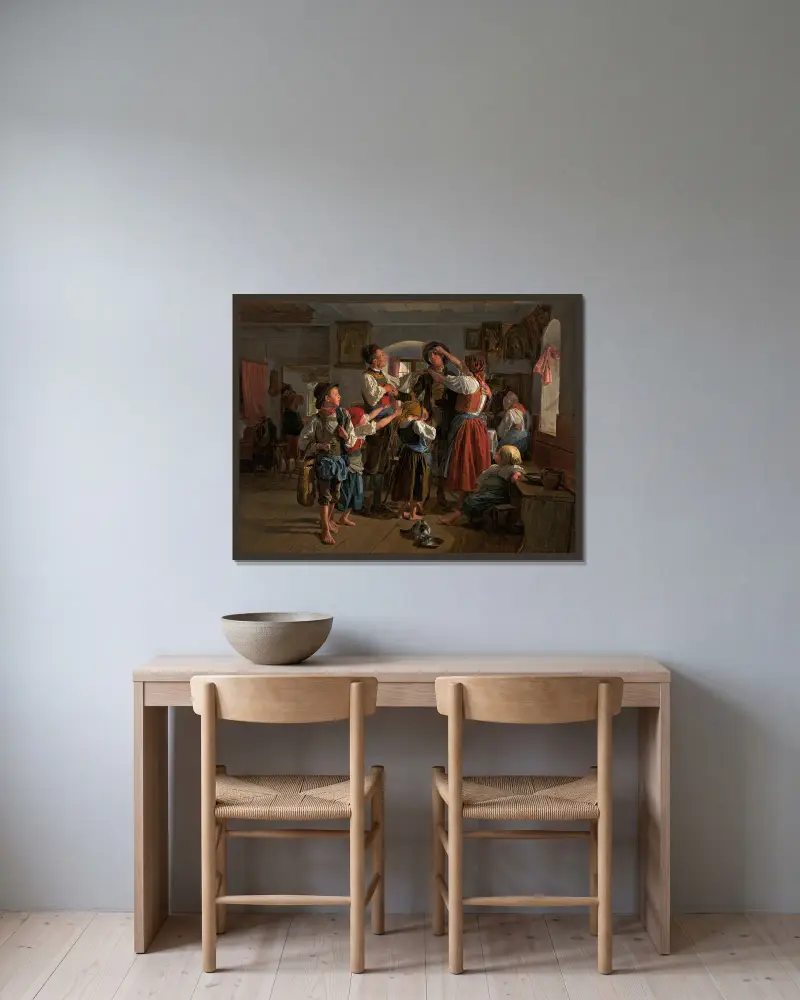 Kriegers Abschied, Ferdinand Georg Waldmüller v rámu na stěně