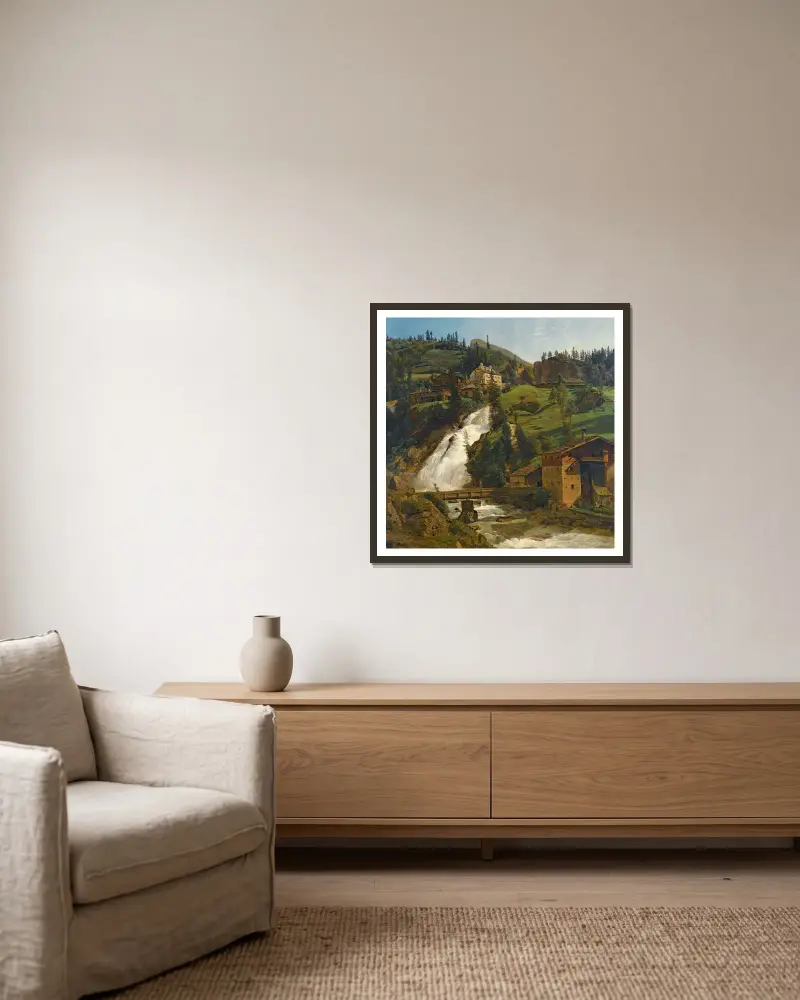 Wildbad Gastein (Wodospady Wildbad Gastein), Ferdinand Georg Waldmüller w ramie na ścianie