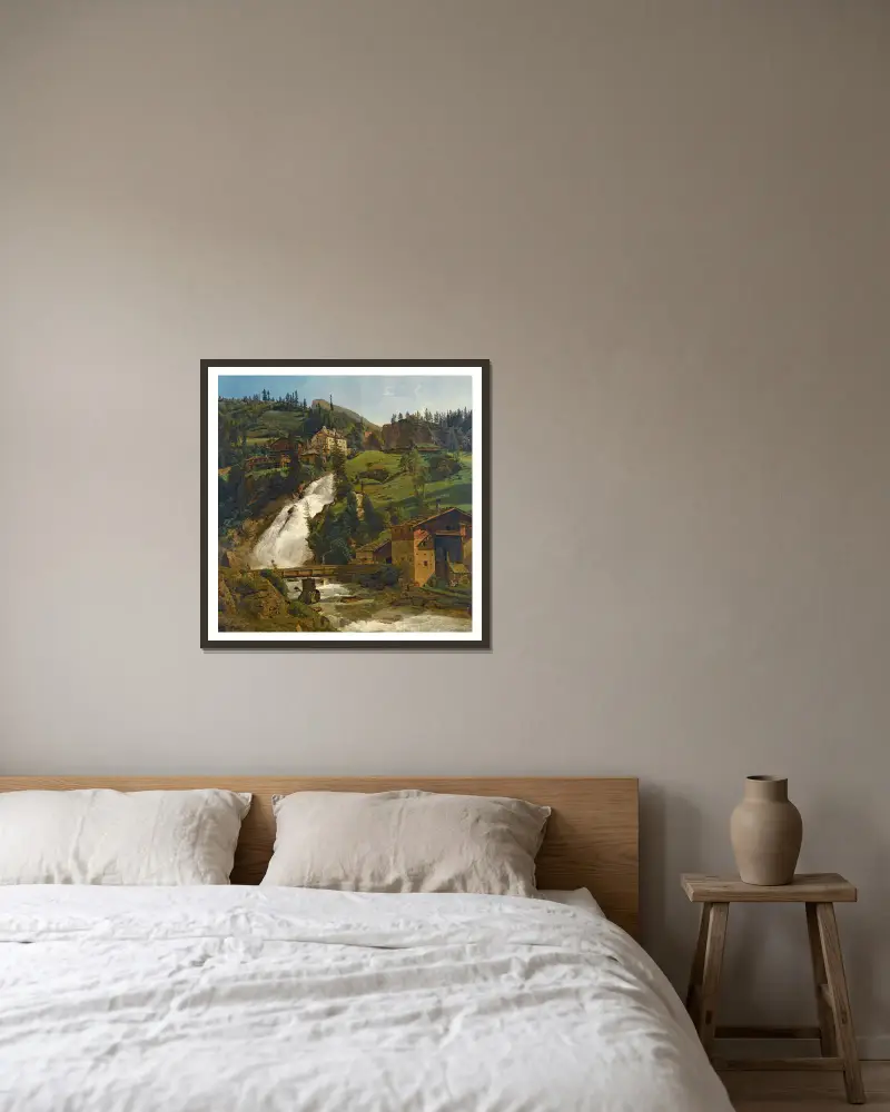 Wildbad Gastein (Wodospady Wildbad Gastein), Ferdinand Georg Waldmüller w ramie na ścianie