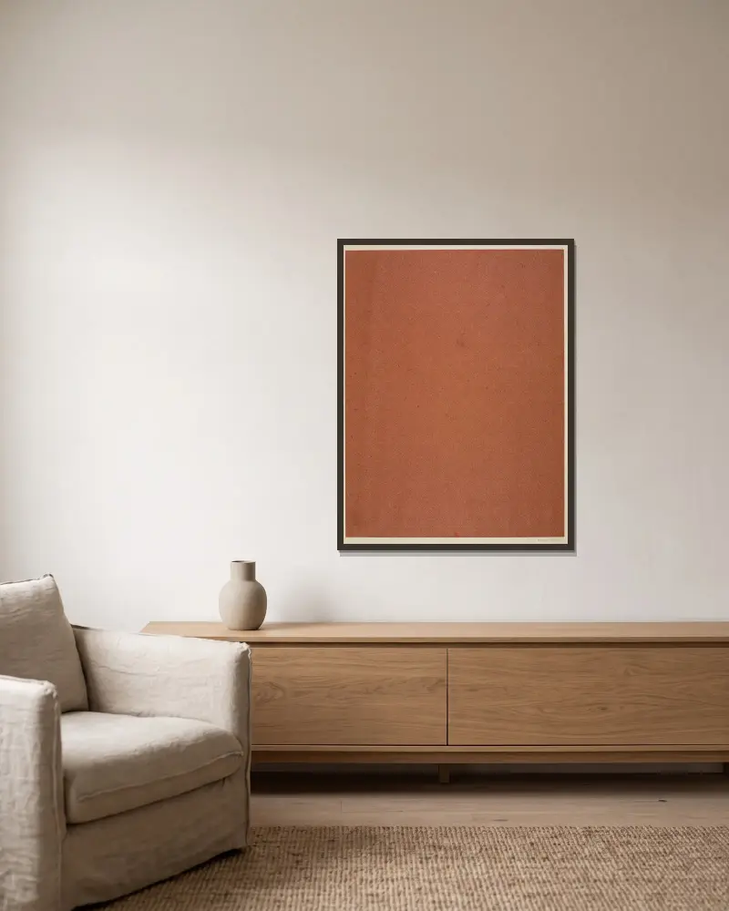 Vorsatzpapiere für Eugène Verneau, Tafel 15 von George Auriol gerahmt an einer Wand