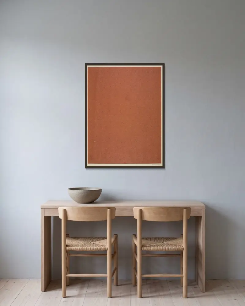 Vorsatzpapiere für Eugène Verneau, Tafel 15 von George Auriol gerahmt an einer Wand