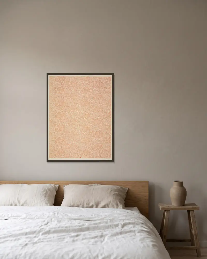 Vorsatzpapiere für Eugène Verneau, Tafel 35 von George Auriol gerahmt an einer Wand