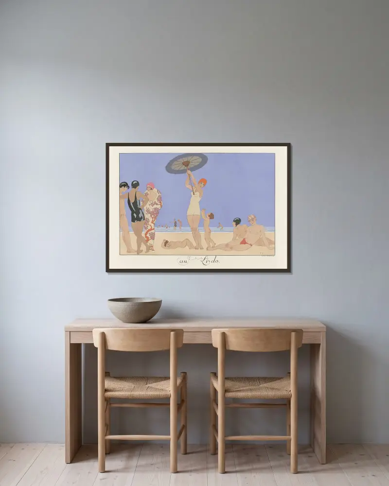 Au Lido, George Barbier v rámu na stěně