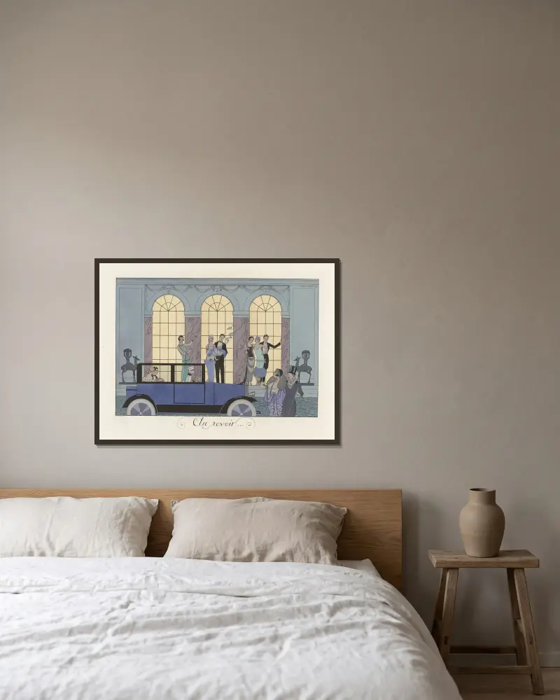 Au revoir, George Barbier w ramie na ścianie