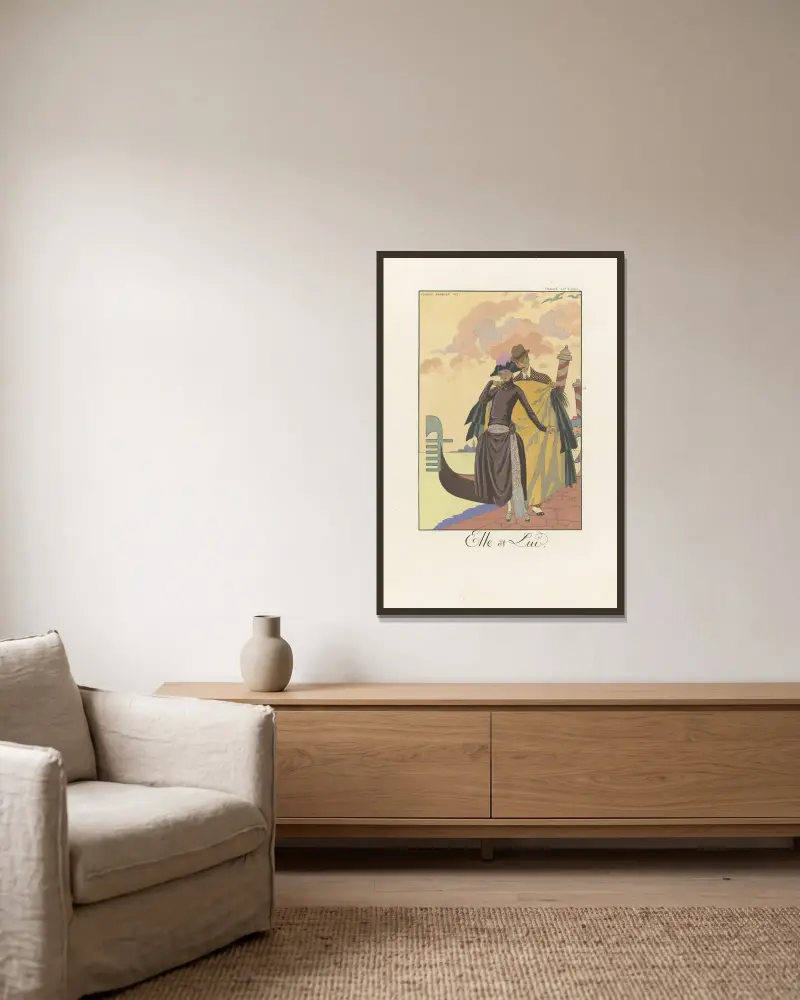 Elle et Lui, George Barbier v rámu na stěně