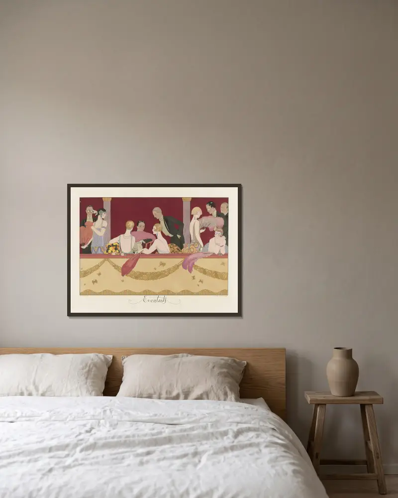 Wachlarze, George Barbier w ramie na ścianie