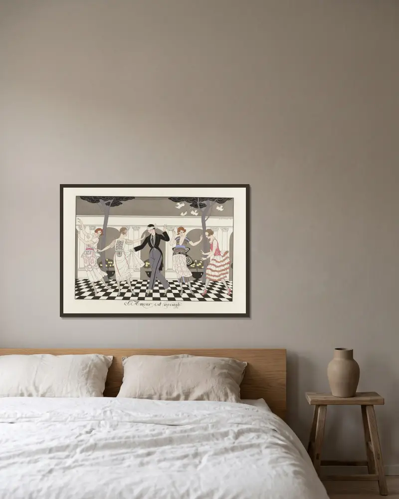 Láska je slepá, George Barbier v rámu na stěně