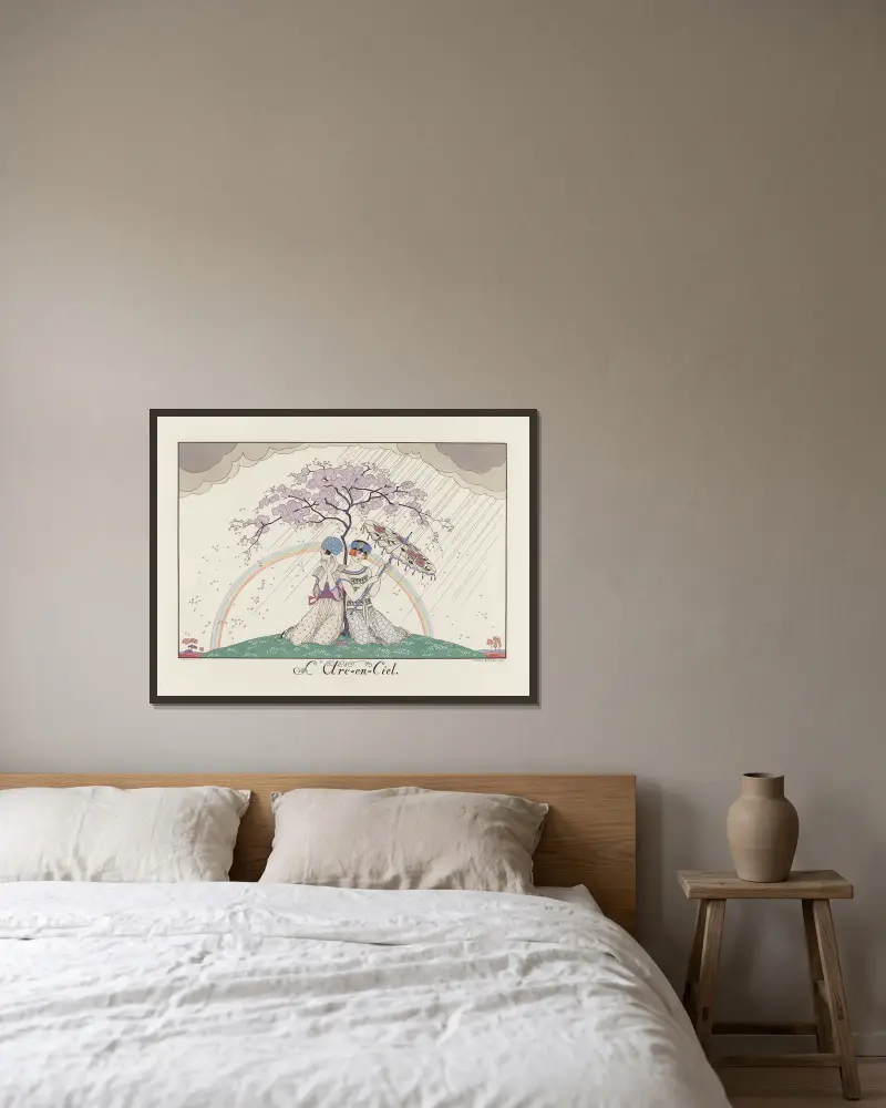 L’Arc-en-Ciel av George Barbier inramad på en vägg
