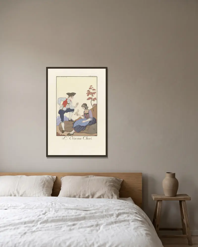 L'Oiseau Cheri, George Barbier v rámu na stěně