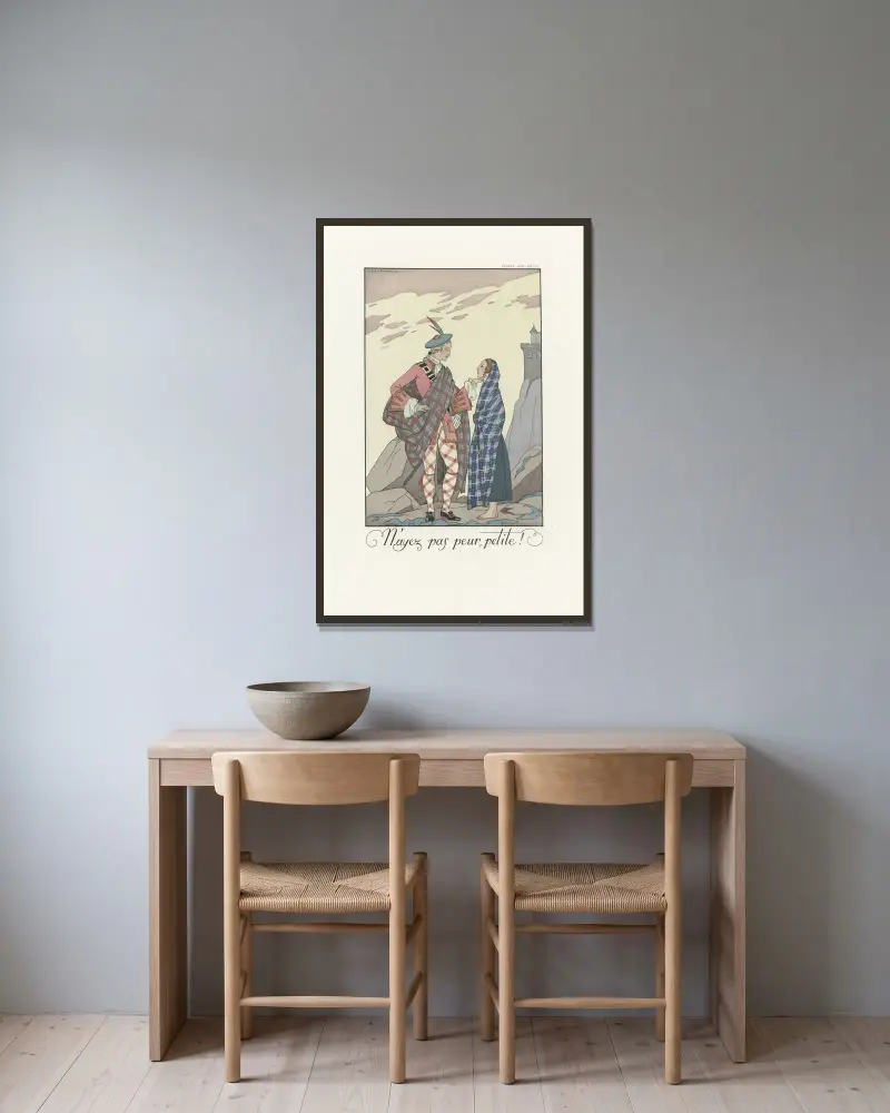 N’ayez pas peur, petite! av George Barbier inramad på en vägg