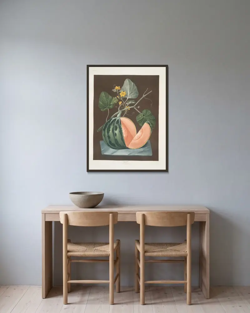 Melon Polinac, George Brookshaw w ramie na ścianie