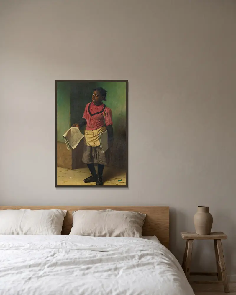 Morgenzeitungen von John George Brown gerahmt an einer Wand