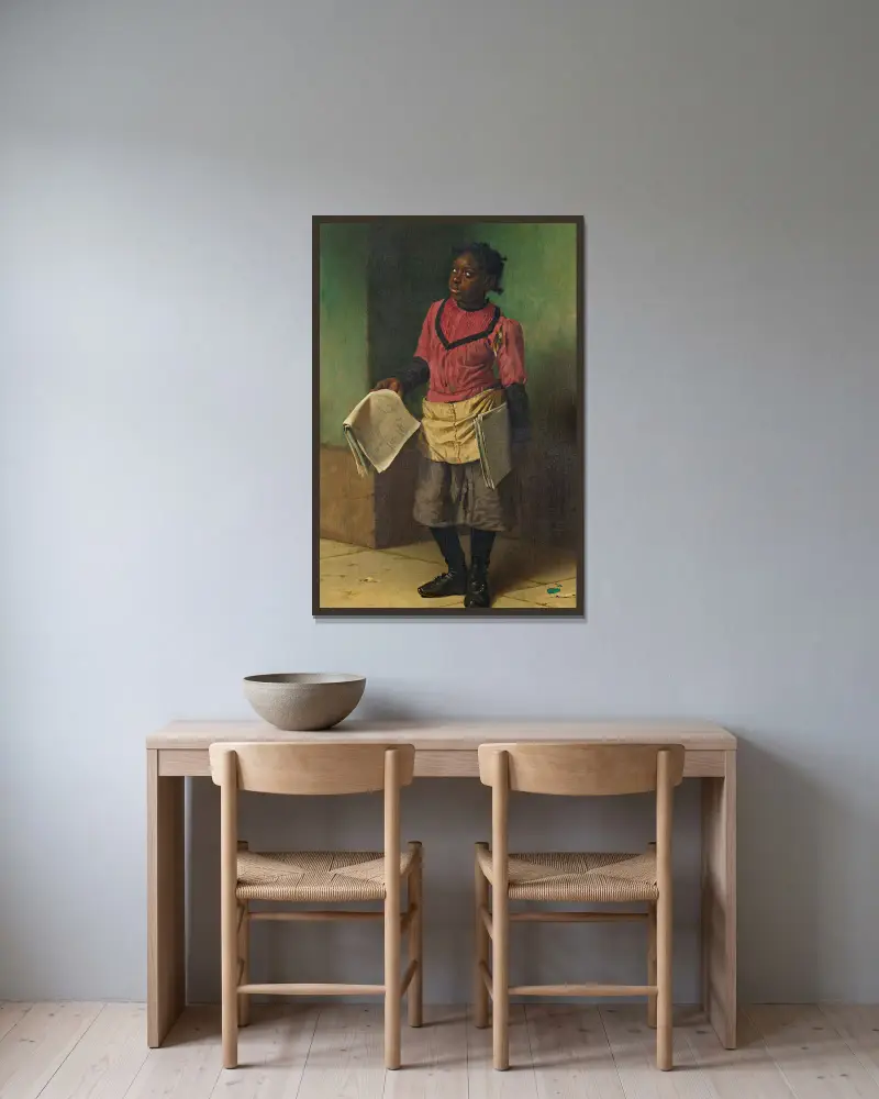 Morgenzeitungen von John George Brown gerahmt an einer Wand
