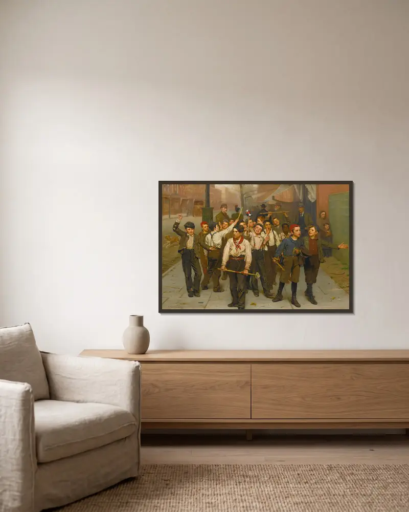 Unsere Bande von John George Brown gerahmt an einer Wand