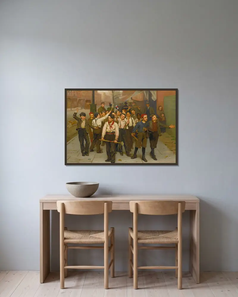Unsere Bande von John George Brown gerahmt an einer Wand