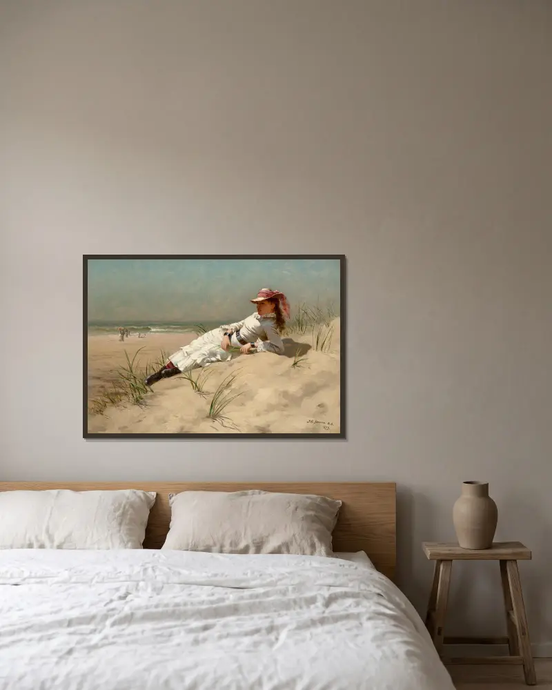 Sonnenschein von John George Brown gerahmt an einer Wand