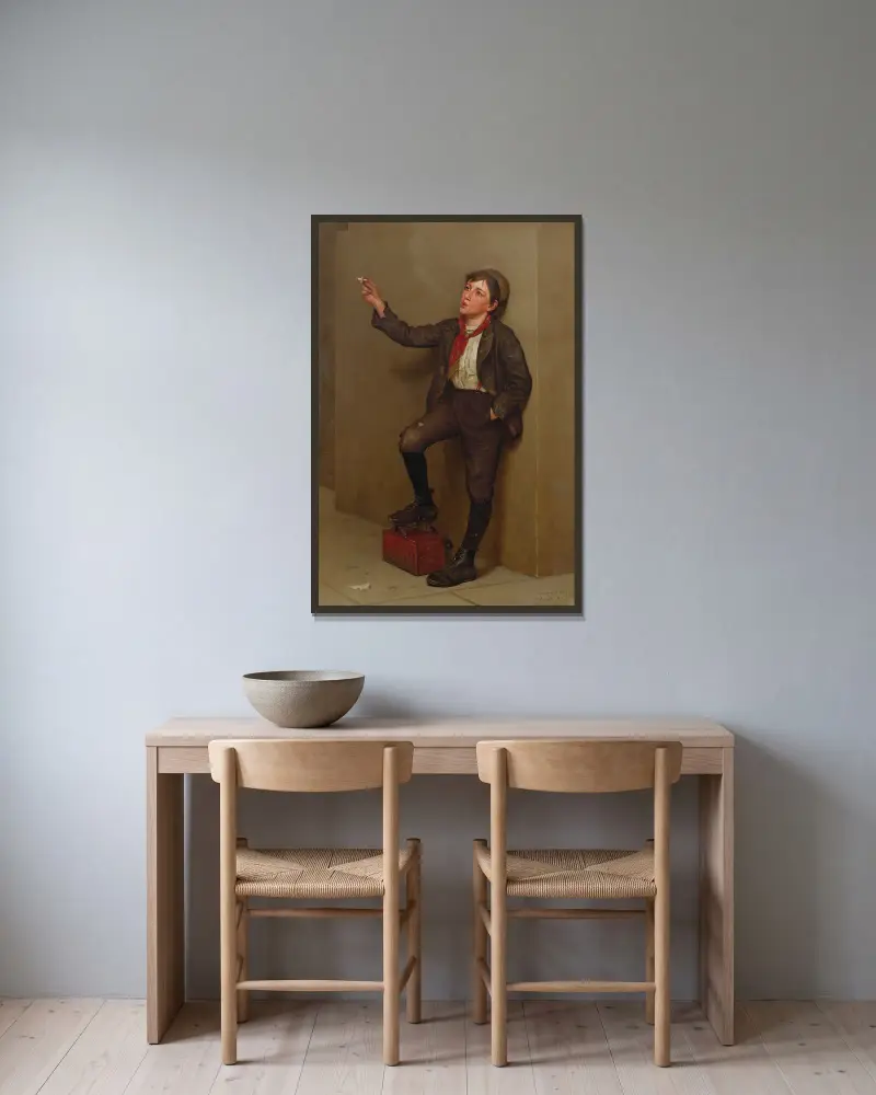 Eine Pause von John George Brown gerahmt an einer Wand