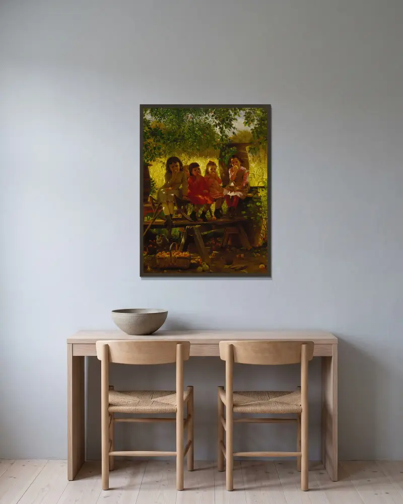 Die Mosterei von John George Brown gerahmt an einer Wand