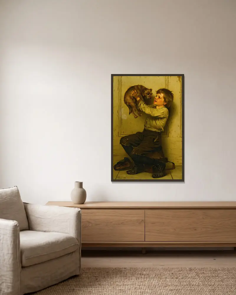 Jesteś pięknością, John George Brown w ramie na ścianie