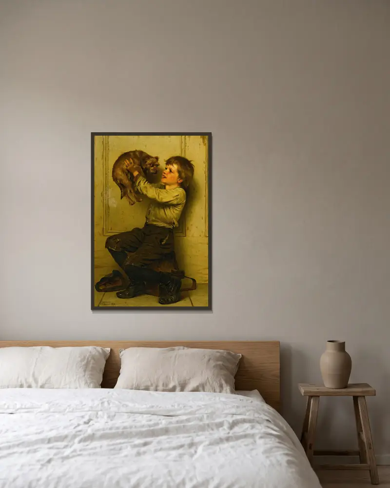 Jesteś pięknością, John George Brown w ramie na ścianie