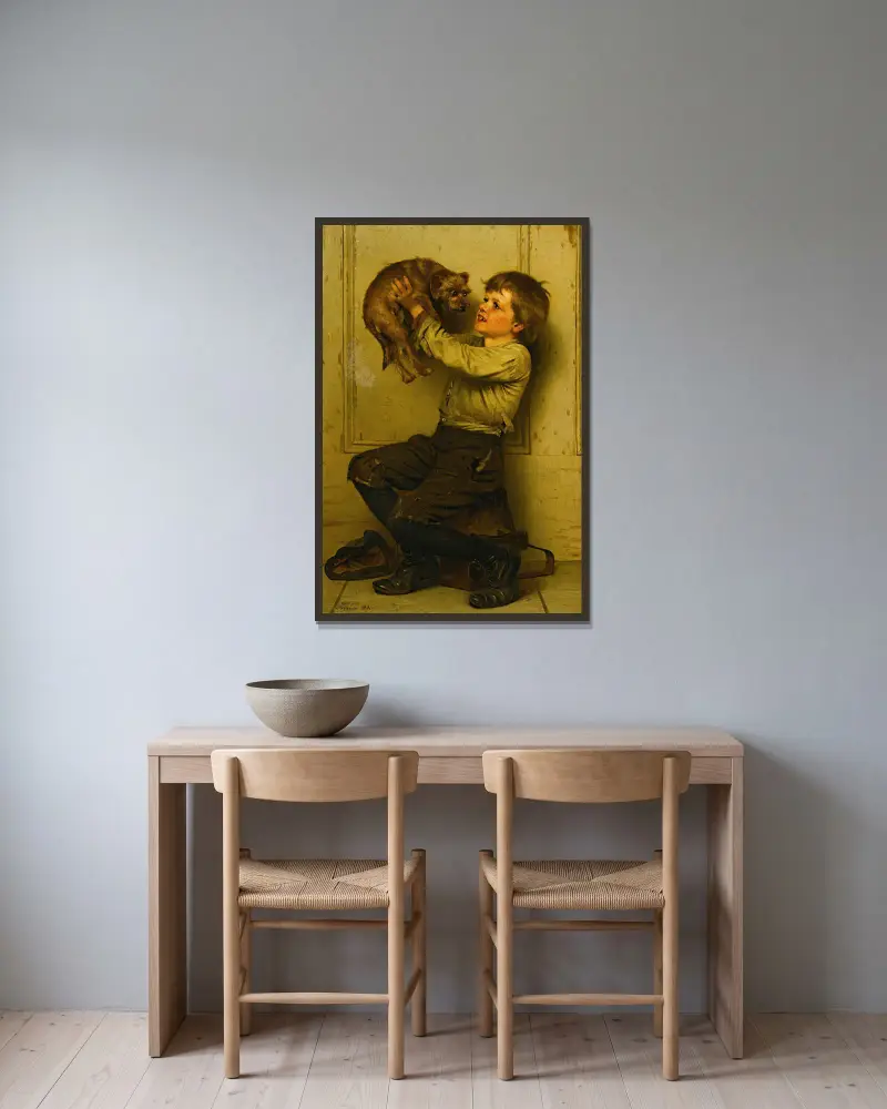 Jesteś pięknością, John George Brown w ramie na ścianie