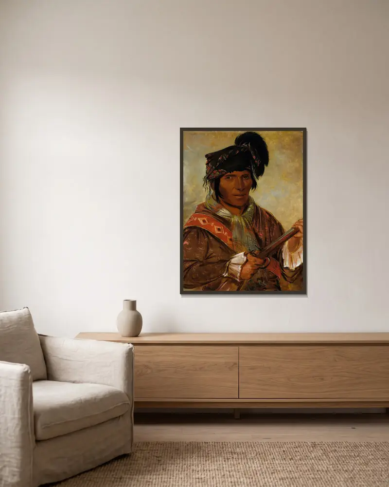 Co-Ee-Há-Jo, wódz, George Catlin w ramie na ścianie