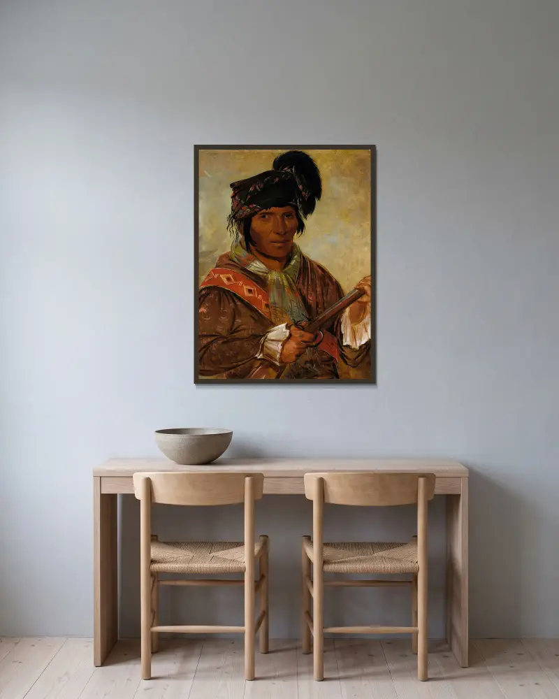 Co-Ee-Há-Jo, wódz, George Catlin w ramie na ścianie