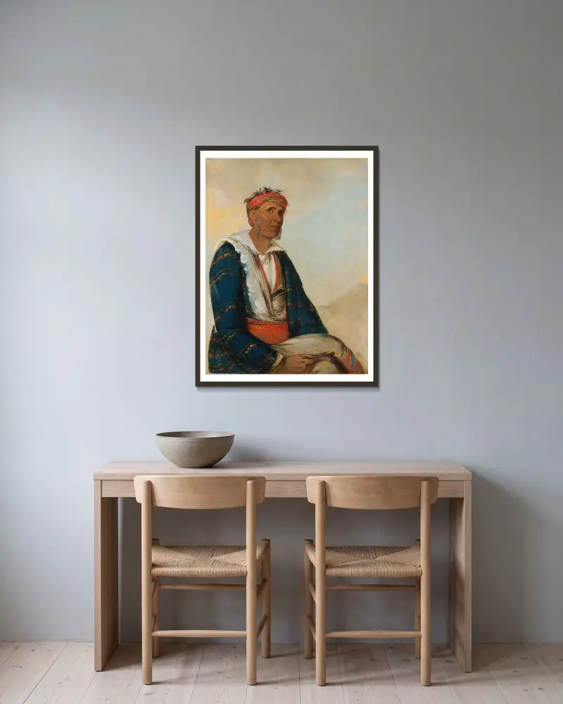 Cól-Lee, náčelník kmene, George Catlin v rámu na stěně