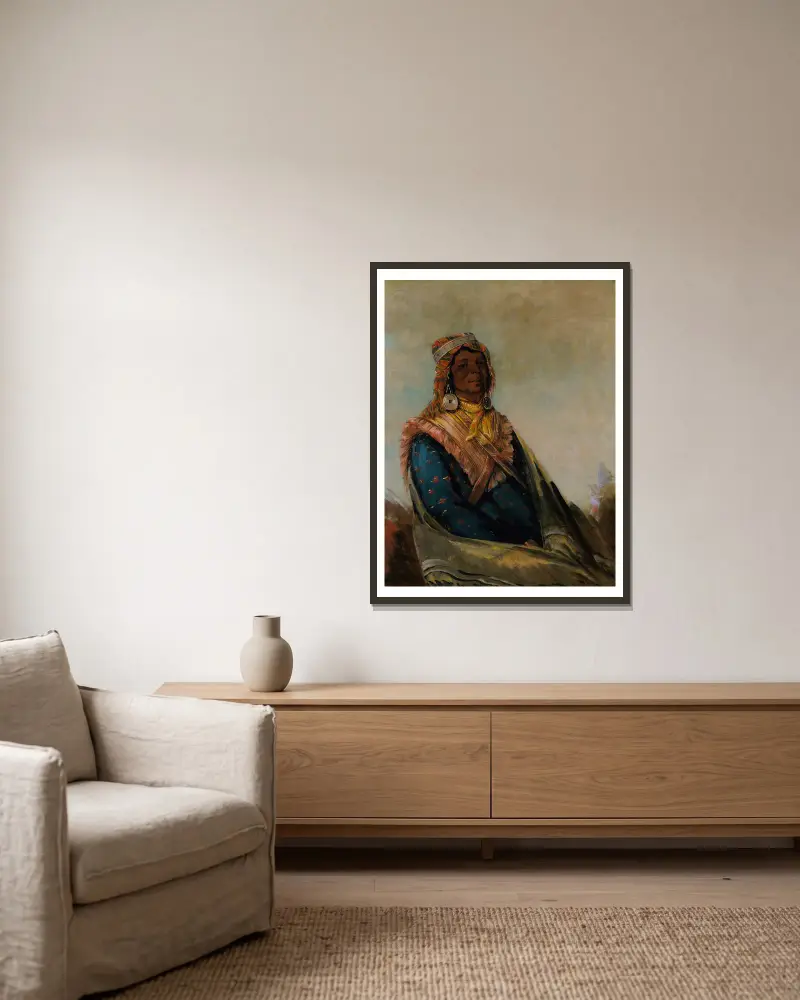 Hól-Te-Mál-Te-Téz-Te-Néek-Ee, Sam Perryman av George Catlin inramad på en vägg