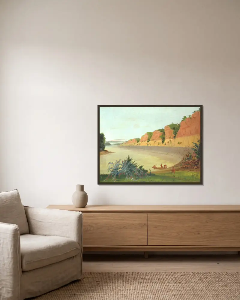Södra sidan av Buffalo Island, med buffelbär i förgrunden av George Catlin inramad på en vägg