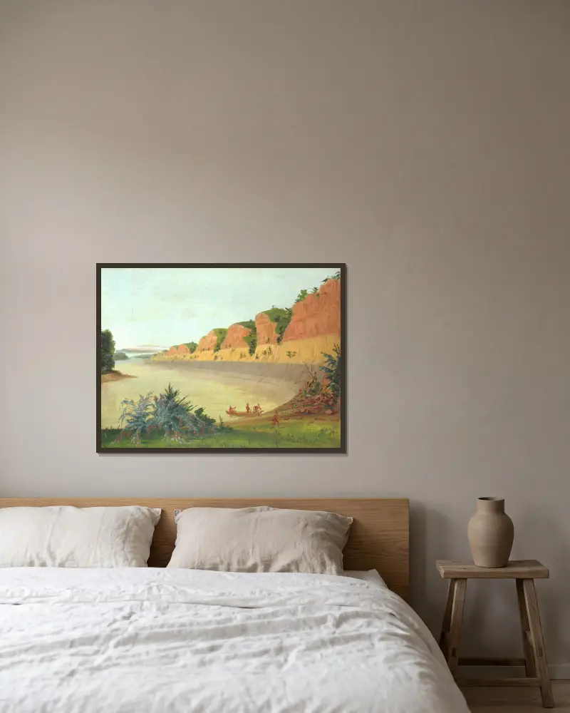 Södra sidan av Buffalo Island, med buffelbär i förgrunden av George Catlin inramad på en vägg