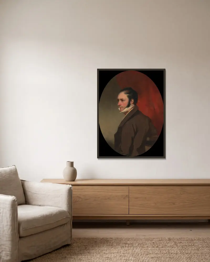 Muž jménem W. C. Hunter, George Chinnery v rámu na stěně