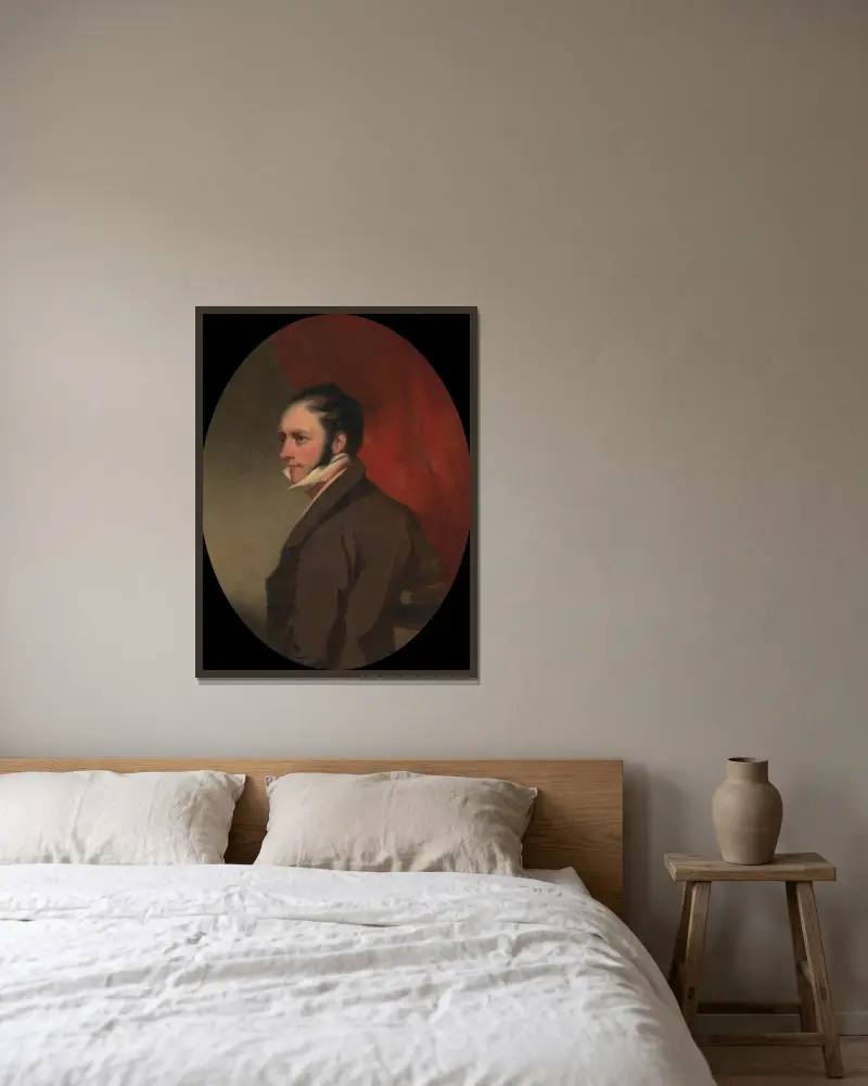 Muž jménem W. C. Hunter, George Chinnery v rámu na stěně