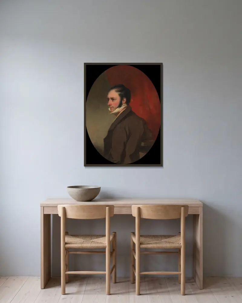 Muž jménem W. C. Hunter, George Chinnery v rámu na stěně