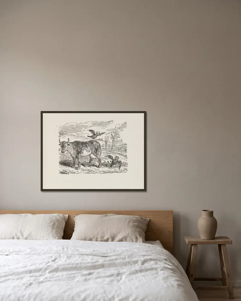 Illustrationer till The Universal Songster, plansch 11 av George Cruikshank inramad på en vägg