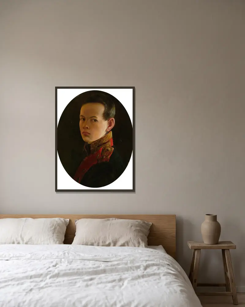 Porträtt av Alexander II som pojke av George Dawe inramad på en vägg
