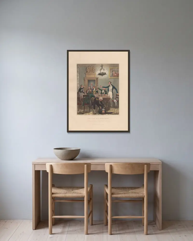 Die erste Feier von George Dawe gerahmt an einer Wand