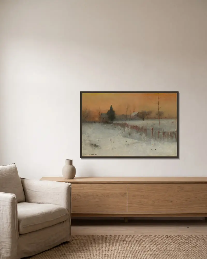 Home at Montclair av George Inness inramad på en vägg