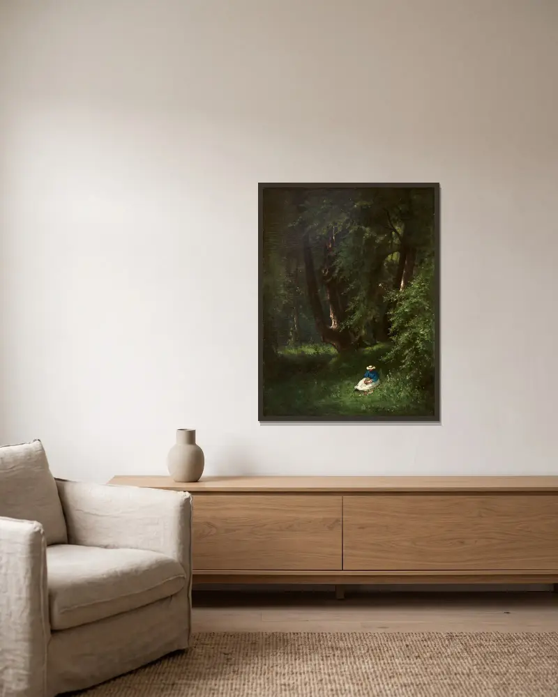 Im Wald von George Inness gerahmt an einer Wand