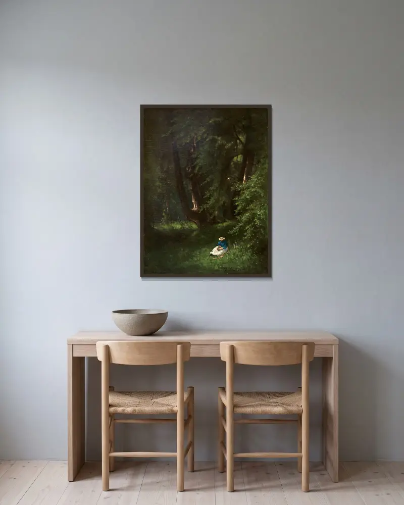 Im Wald von George Inness gerahmt an einer Wand