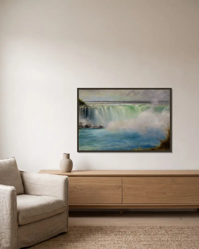 Niagara Falls av George Inness inramad på en vägg