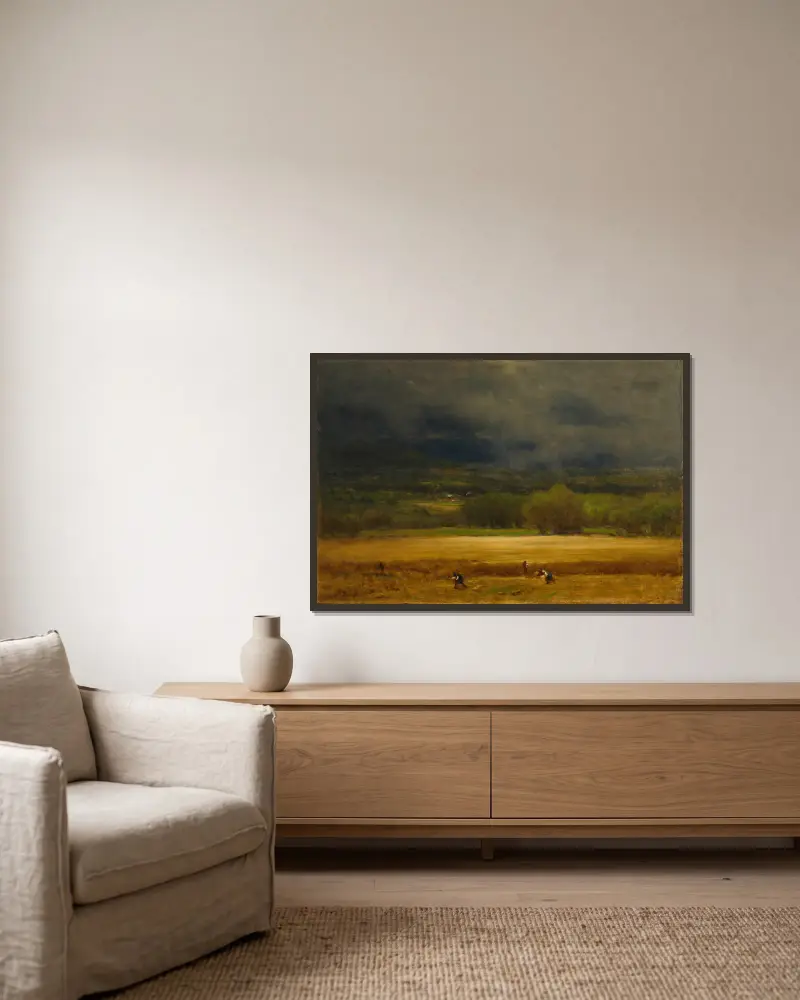 Pšeničné pole, George Inness v rámu na stěně