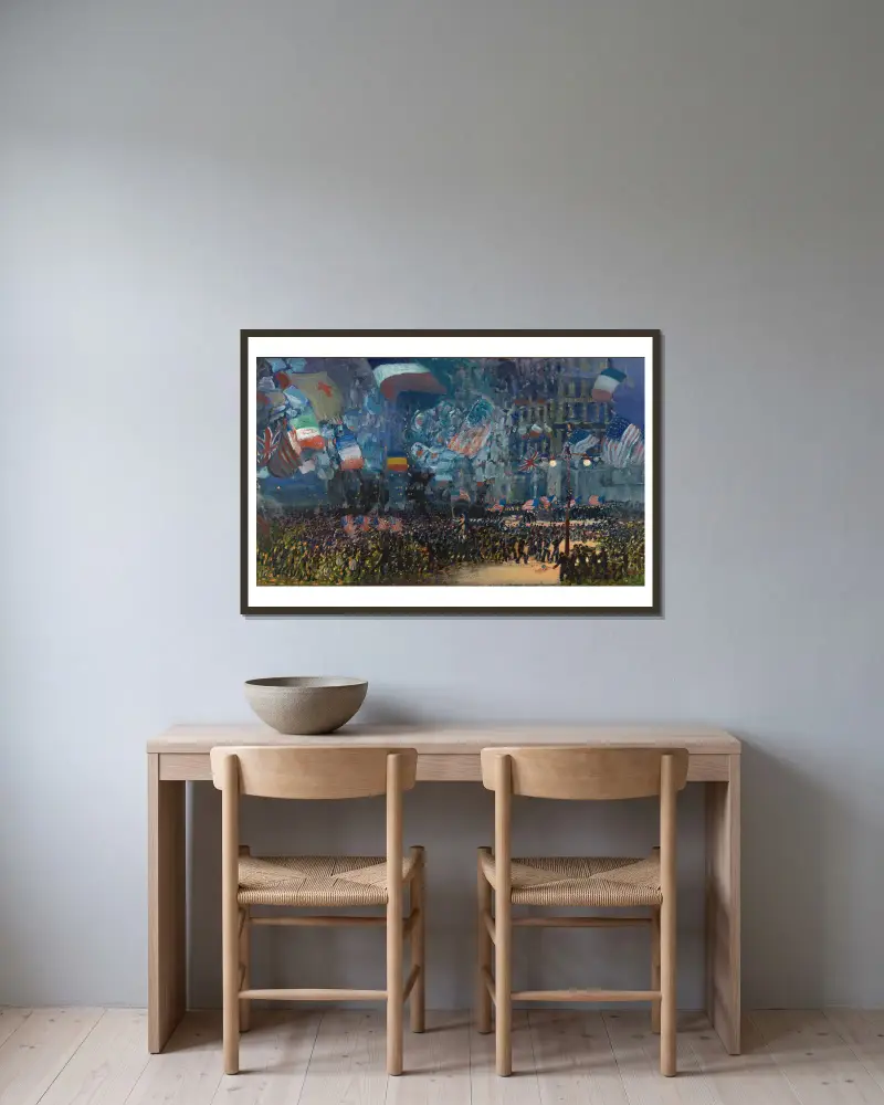 Armistice Night av George Luks inramad på en vägg