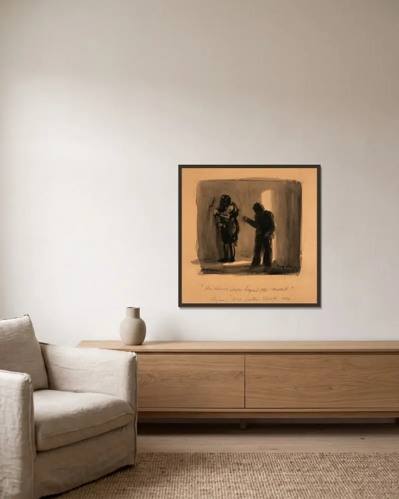 Jack Dempsey im Training von George Luks gerahmt an einer Wand