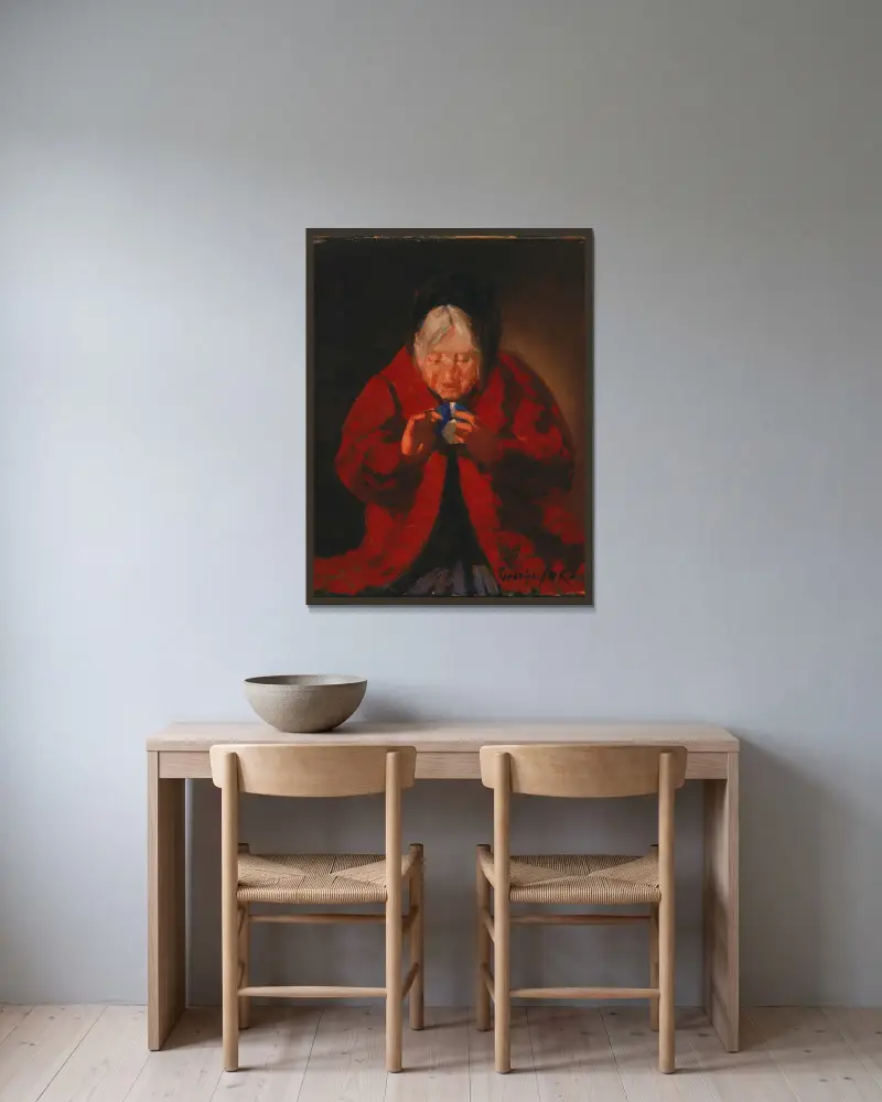 Telling Fortunes av George Luks inramad på en vägg